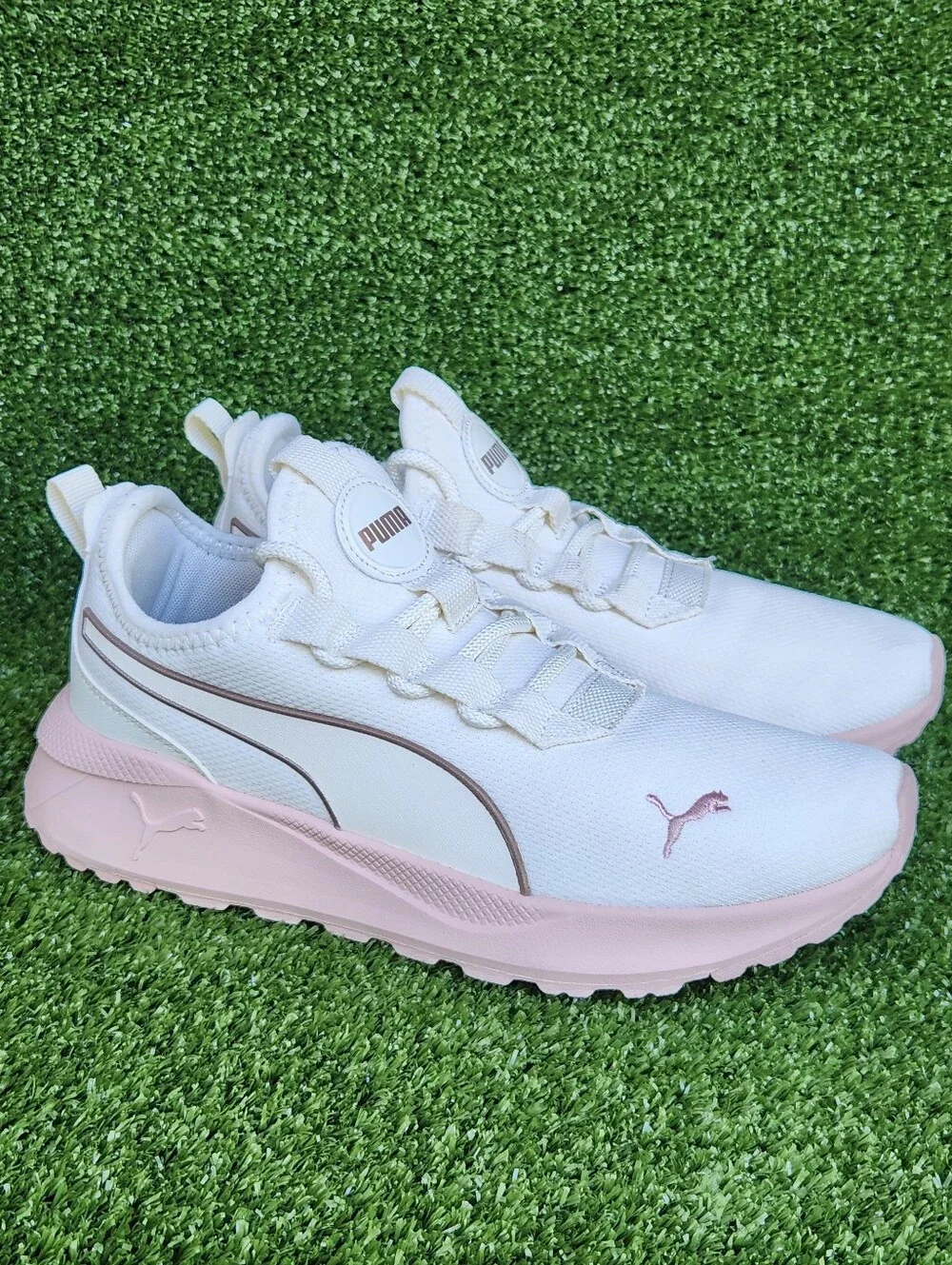 PUMA Pacer Street Running Rose Cream Size 4 Youth Big Girl Casual Sneakers Shoes